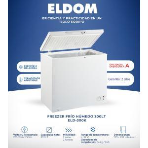 Freezer ELDOM 300L Clase A ELD-300K T G:2A