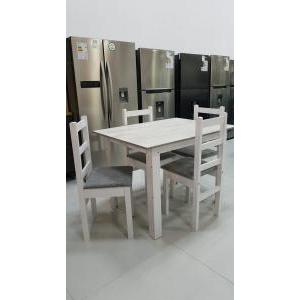Juego Comedor 4S Nativa 110 Blanco S: 15 Blanco tapizada