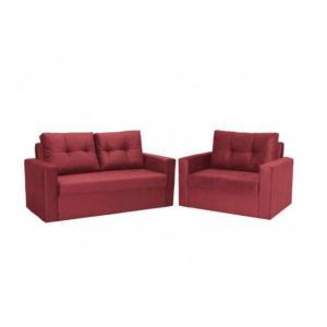 Juego de Living 3+2 Vilabella MADRID Rojo