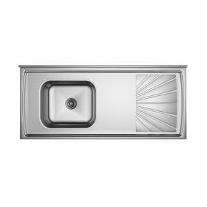 Mesada acero inox base concreto IZQUIERDA