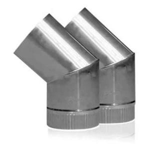 Par Codos calefactor 4" salida por pared Sefia Madrid