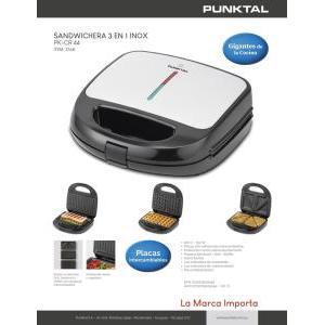 Sandwichera PUNKTAL 3 en 1 PK-CR44 IX